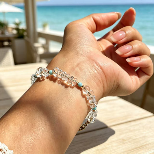 The Clarity Edit — White Crystal Jewelry Set | Bracelet & Necklace for Calm, Focused Days