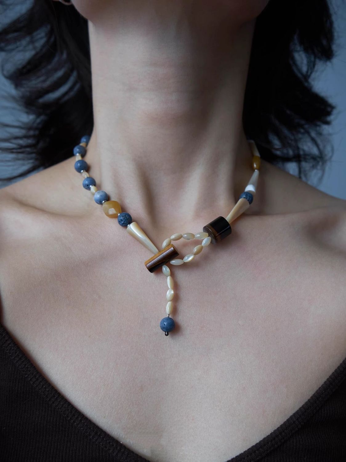 Terra Boho Resin Bead Necklace